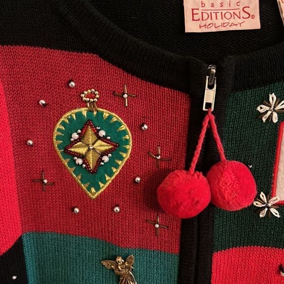 Vintage Women’s Large Christmas Holiday themed cardigan sweater - Picture 10 of 16